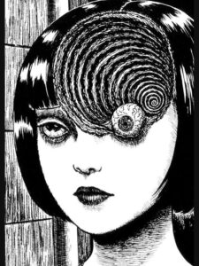 uzumaki, spiral, head, girl